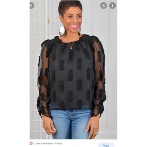 THML Helen ruched sheer‎ top. NWT . 60 in stores now